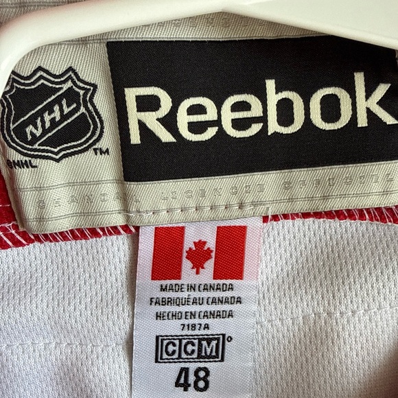 Reebok Red and White Hockey Jersey - Picture 3 of 6